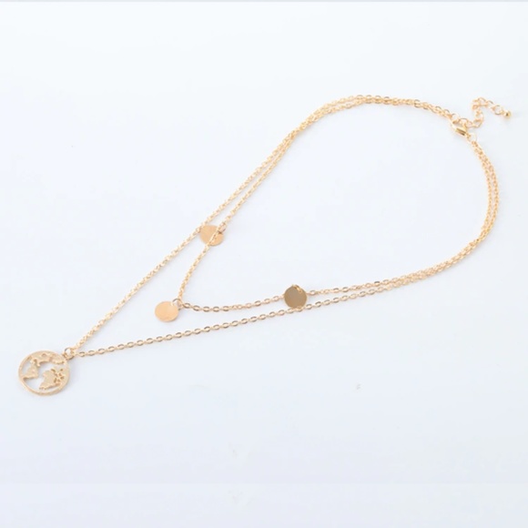 "Globe Trotter" Minimalist Boho Layered Necklace - Picture 4 of 7